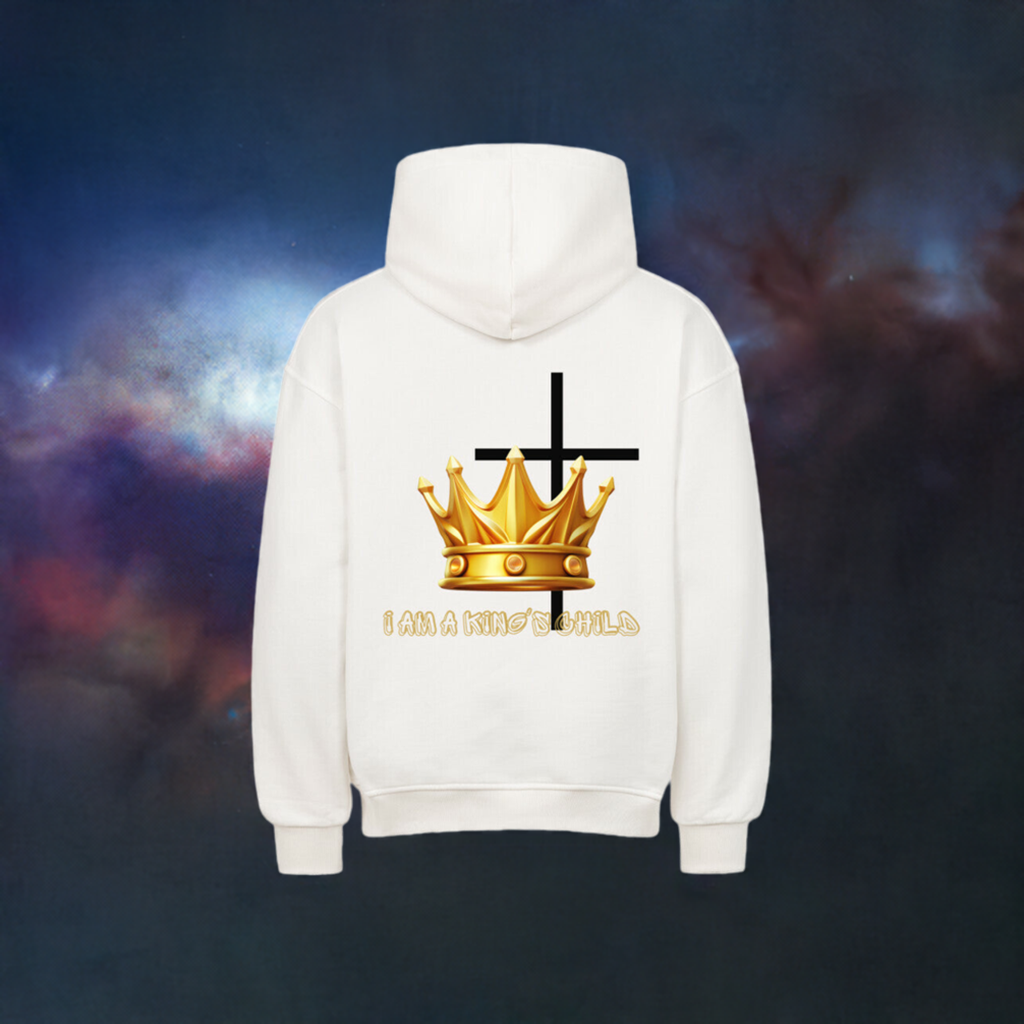 Christlicher Oversized Hoodie I AM A KING'S CHILD - BACKPRINT