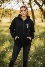 Oversized Zipper Hoodie - Front / Back Print - DONT GIVE UP