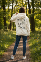 „Jesus liebt Dich“ – Premium Hoodie | Unisex | Backprint