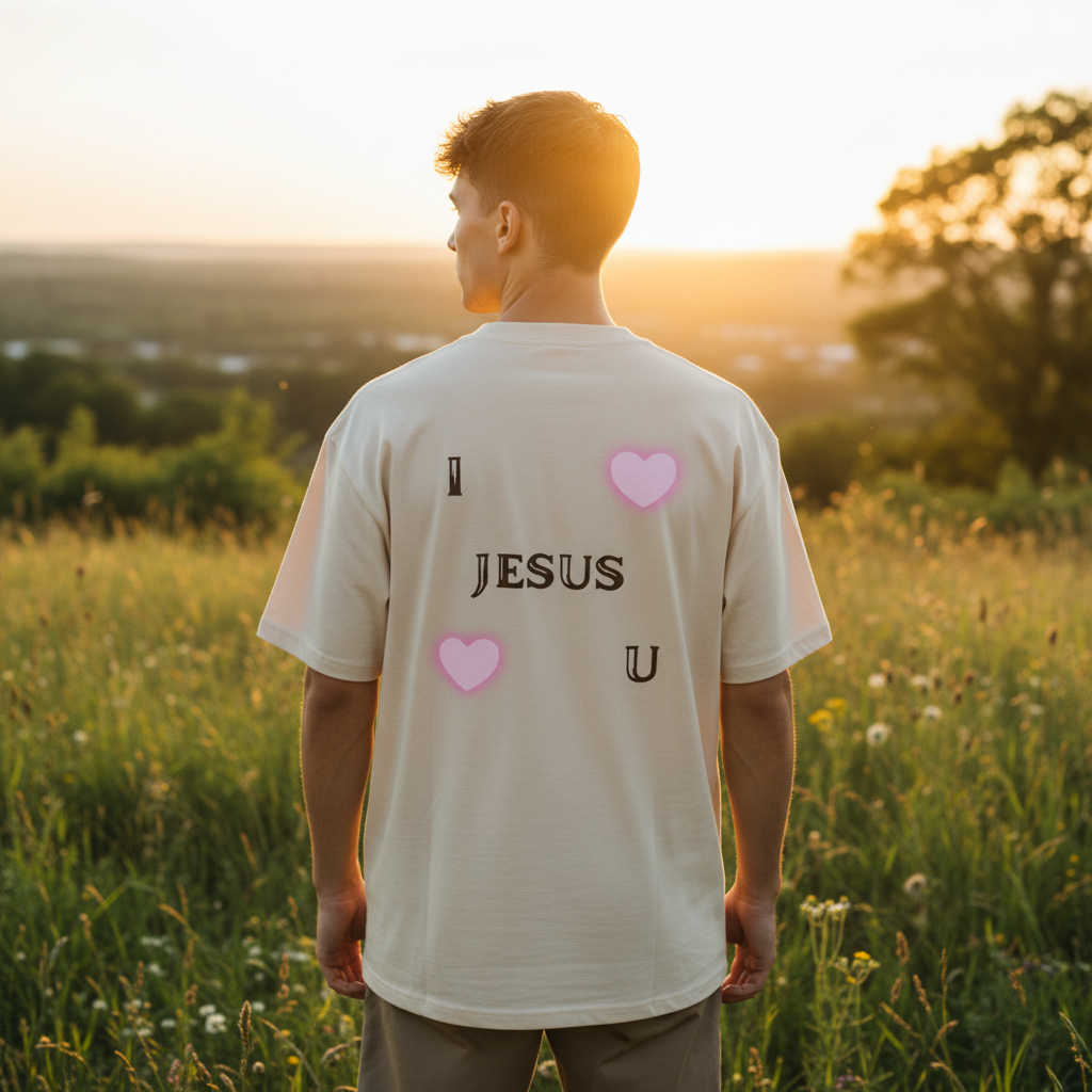 Oversized T-shirt - LOVE JESUS YOU - BACK PRINT